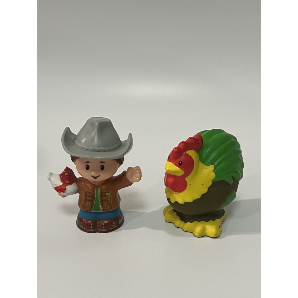Fisher Price Little People Animal Friends Caring Farmer Jed Rooster Figures